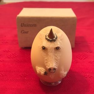 Eggcentric Unicorn Goat Sculpture